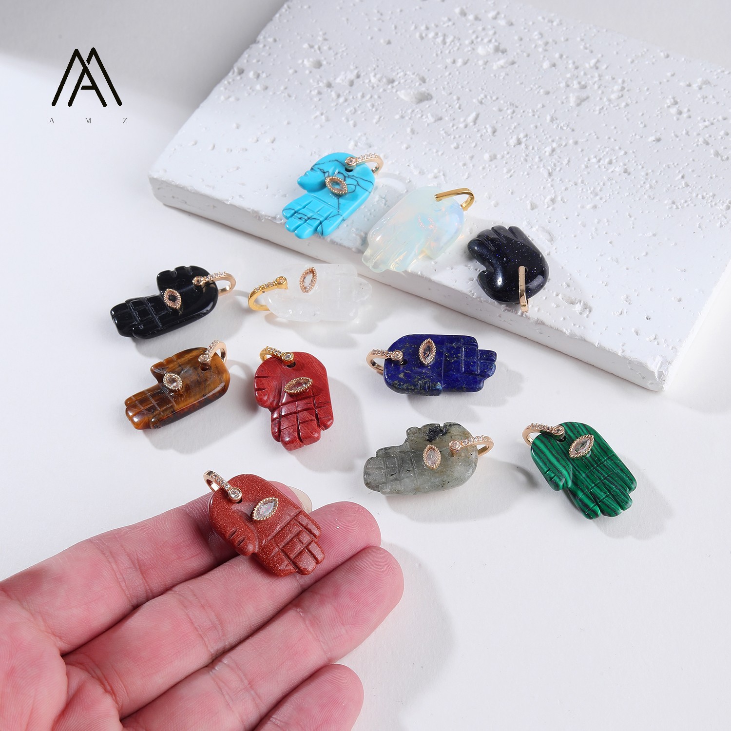 1/3/5/10pcs Hamsa Fatima Hand  - огляд і ціна Jewelry Making Gemstones