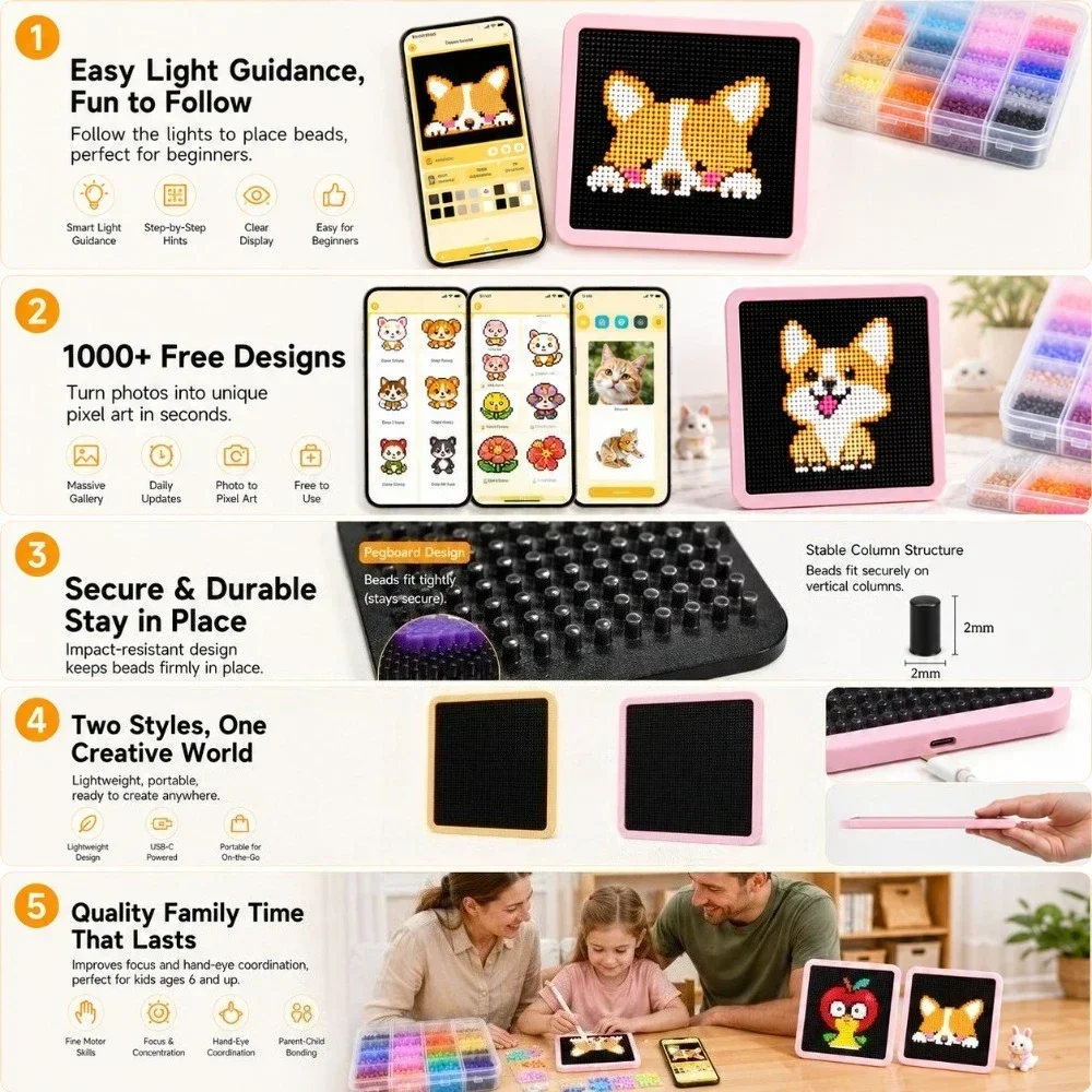 LED Smart Fuse Bead Pegboard,  - огляд і ціна Jewelry Making Board